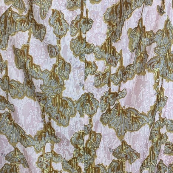 Vintage 60s Handmade Pink Gold Floral Keyhole Maxi Dress Fully Lined Size XS - Picture 6 of 8